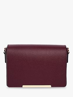 Apatchy London The Newbury Leather Cross Body Bag - view 2, Burgundy