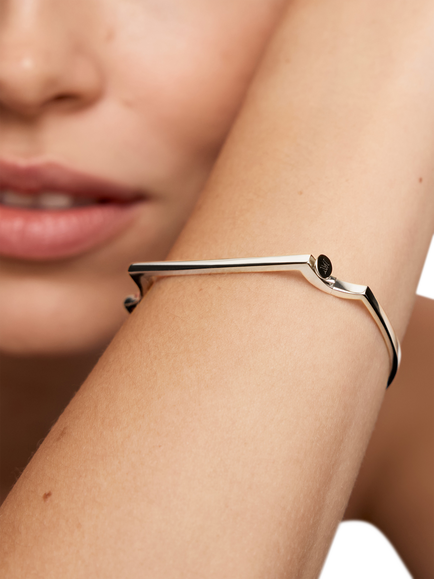 Monica Vinader Sterling Silver Signature Bangle - view 2, Silver