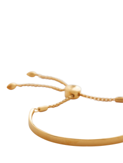 Monica Vinader Curved Bar Toggle Bracelet, Gold - view 2, Gold