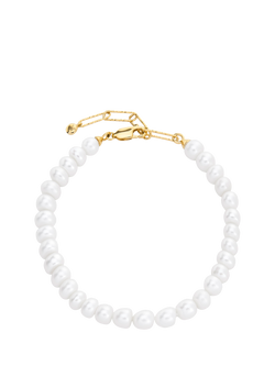Monica Vinader Nomade Pearl Bracelet, Gold/White, Gold/White