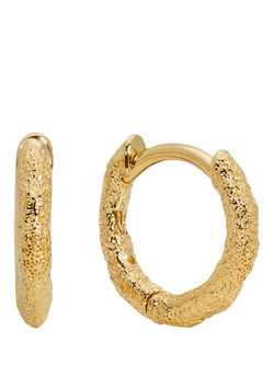 Monica Vinader Antica Textured Mini Huggie Hoop Earrings, Gold, Gold