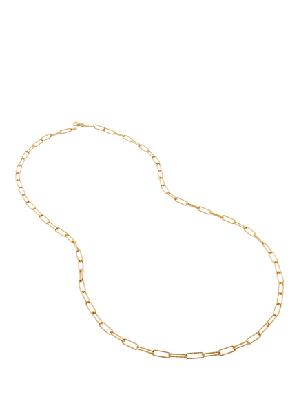 Monica Vinader Alta Textured Chain Necklace, Gold, Gold