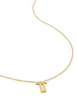 Monica Vinader Initial T Chain Necklace, Gold, Gold