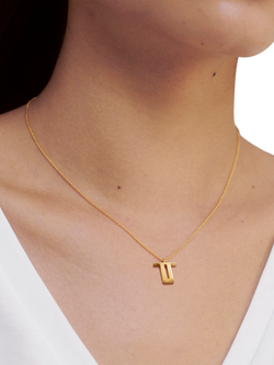 Monica Vinader Initial T Chain Necklace, Gold - view 2, Gold