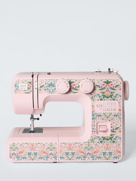 Morris & Co. John Lewis JL111 Strawberry Thief Sewing Machine, Pink, Multi