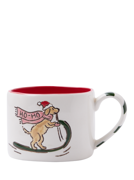 Wednesday Tea Collective Christmas Dog Stoneware Mug, 300ml, Multi
