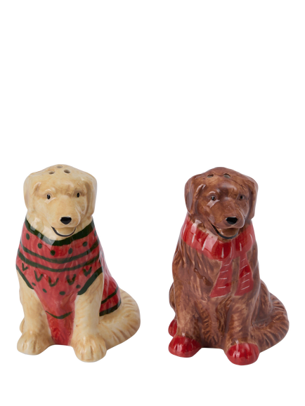 Wednesday Tea Collective Dog Stoneware Salt & Pepper Shakers, Multi