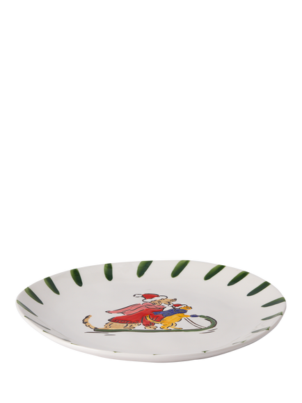 Wednesday Tea Collective Christmas Dog Stoneware Plate, 26cm - view 2, Multi