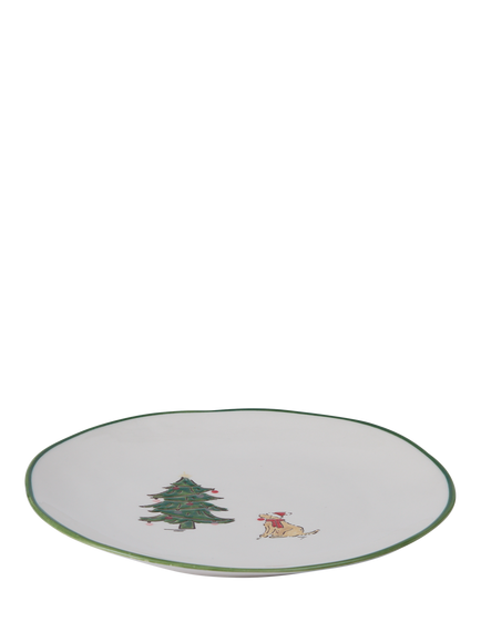 Wednesday Tea Collective Christmas Dog Stoneware Plates, Set of 2, 19cm - view 2, Multi