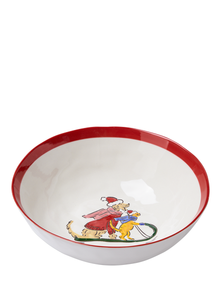 Wednesday Tea Collective Christmas Dog Serve Bowl, 22.8cm - view 2, Multi