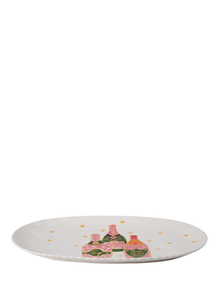 Wednesday Tea Collective Champagne Stoneware Oval Platter, 34.7cm - view 2, Multi