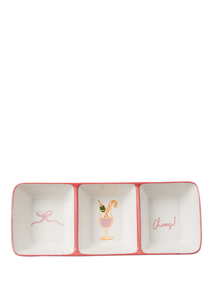 Wednesday Tea Collective Stoneware Party Divided Dish, 30.5cm, Multi