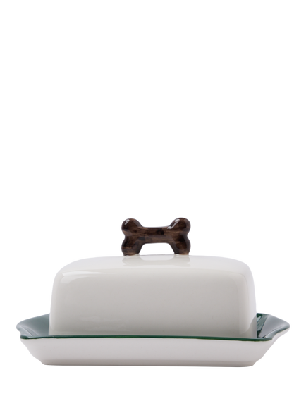 Wednesday Tea Collective Dog Stoneware Butter Dish - view 2, Multi