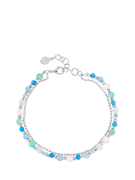 Dower & Hall Sterling Silver Orissa Gemstone Bracelet, Silver