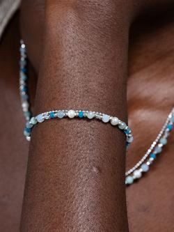 Dower & Hall Sterling Silver Orissa Gemstone Bracelet - view 2, Silver