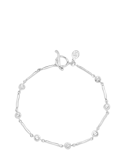 Dower & Hall Sterling Silver Dewdrop Sapphire Bracelet, Silver