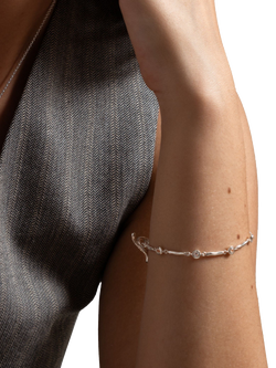 Dower & Hall Sterling Silver Dewdrop Sapphire Bracelet - view 2, Silver