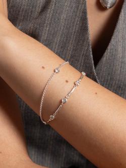 Dower & Hall Dewdrop Sapphire Chain Bracelet, Silver - view 2, Silver