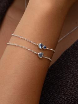 Dower & Hall Topaz and Sapphire Chain Bracelet, Silver - view 2, Silver