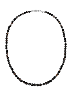 Dower & Hall Sterling Silver Onyx Gemstone Necklace, Black, Black