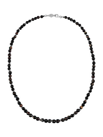 Dower & Hall Sterling Silver Onyx Gemstone Necklace, Black, Black
