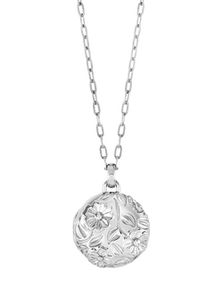 Dower & Hall Forget-Me-Not Locket Necklace, Silver