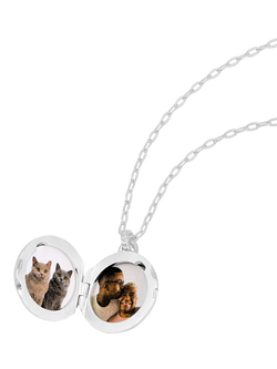 Dower & Hall Forget-Me-Not Locket Necklace - view 2, Silver
