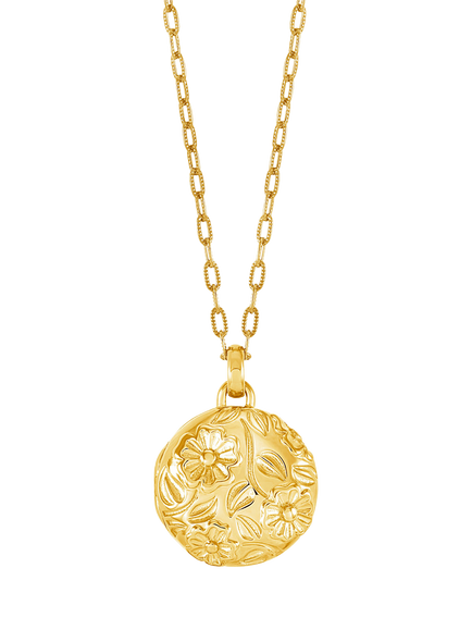 Dower & Hall Forget-Me-Not Locket Necklace, Gold