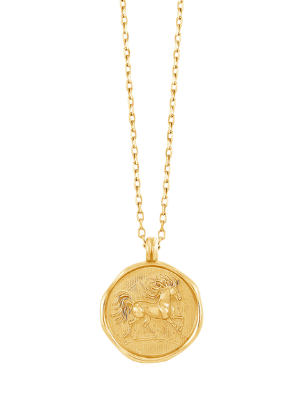 Dower & Hall 9ct Gold Fire Horse Necklace, Gold