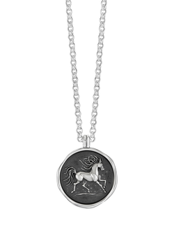 Dower & Hall Fire Horse Pendant Necklace, Silver, Silver