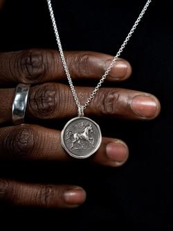 Dower & Hall Fire Horse Pendant Necklace, Silver - view 2, Silver