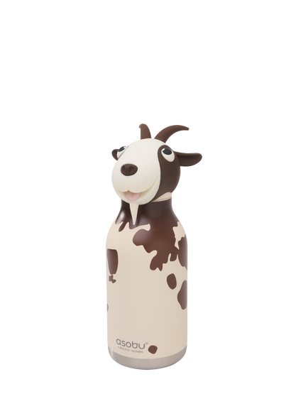 Asobu Bestie Goat Drinks Bottle, 460ml, Brown / White, Brown / White