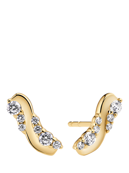 Sif Jakobs Jewellery Ellera Waves Altro Stud Earrings, Gold, Gold