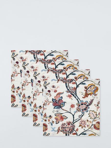 John Lewis Amira Cotton Linen Blend Napkins, Set of 4, Multi, Multi