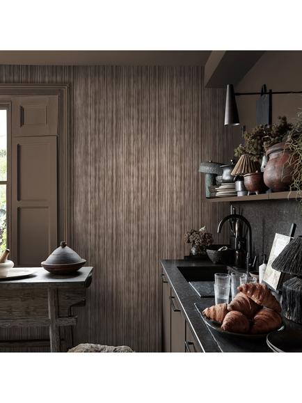 Abigail Ahern Linear Luxe Wallpaper - view 2, Greige