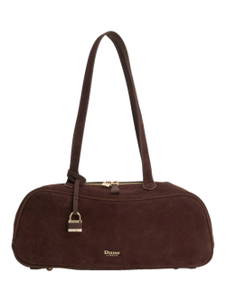Dune London Suede Bowling Handbag, Brown, Brown