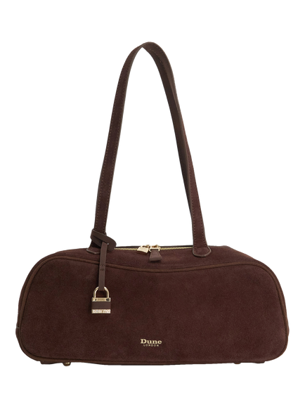 Dune London Suede Bowling Handbag, Brown, Brown