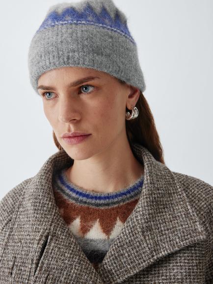 John Lewis Fair Isle Beanie Hat, Blue Multi, Blue Multi