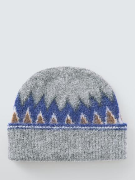John Lewis Fair Isle Beanie Hat, Blue Multi - view 2, Blue Multi