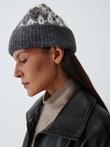 John Lewis Fair Isle Beanie Hat, Grey Multi, Grey Multi