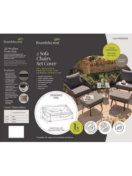Bramblecrest Sofa Chair Set Garden Furniture Cover - view 2, Khaki