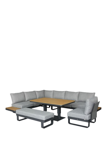 Bramblecrest Brooklyn 10-Seater L-Shape Rectangular Garden Sofa Set, Anthracite, Anthracite