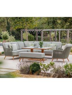 Bramblecrest Como 10-Seater L-Shape Casual Garden Dining Set with Height-Adjustable Table, Fern Green - view 2, Fern Green