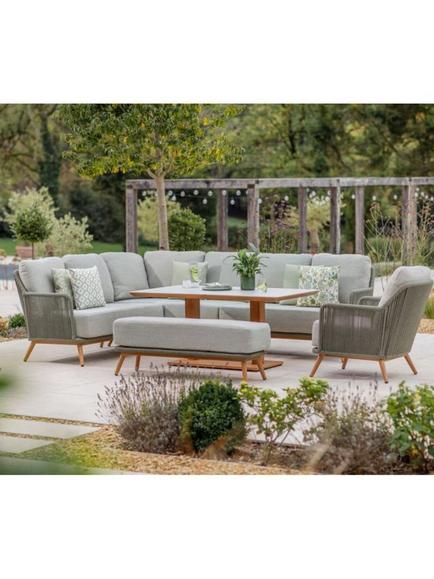 Bramblecrest Como 10-Seater L-Shape Casual Garden Dining Set with Height-Adjustable Table, Fern Green - view 2, Fern Green