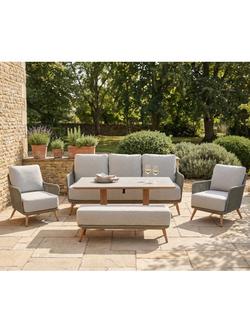 Bramblecrest Como 7-Seater Casual Garden Dining Set with Height-Adjustable Table, Fern Green - view 2, Fern Green