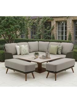 Bramblecrest Como 8-Seater Corner Corner Casual Garden Dining Set with Height-Adjustable Square Table, Fern Green - view 2, 