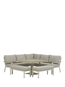 Bramblecrest Zurich 10-Seater Modular Garden Casual Dining Set with Height-Adjustable Table, Mocha, Mocha