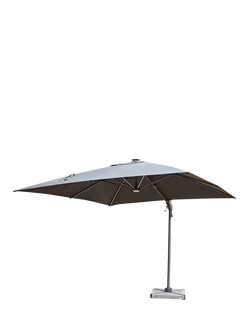 Bramblecrest Truro LED Freestanding Cantilever Parasol & Base, 3m, Grey, Grey