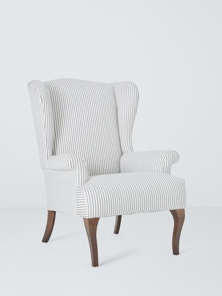 John Lewis Shaftesbury Armchair, Ticking Stripe Navy, Ticking Stripe Navy