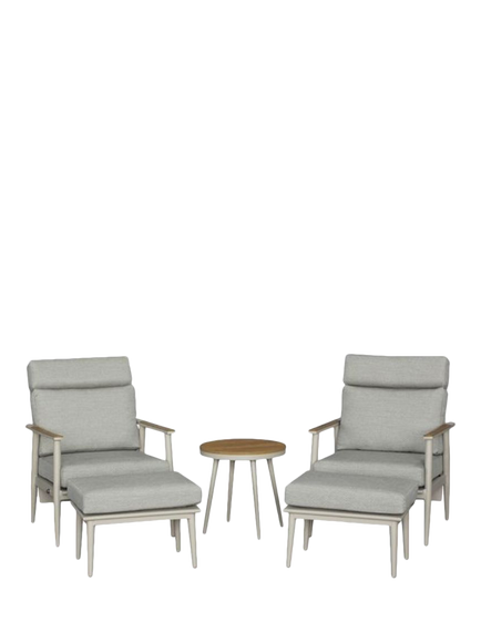 Bramblecrest Wisley 2-Seater Garden Recliner Set, Mocha, Mocha